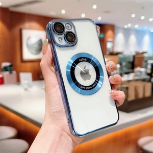 iPhone 13 Kılıf Magsafe Şarj Özellikli Lens ve Toz Korumalı Şık Logo Tasarımlı Sert Ince