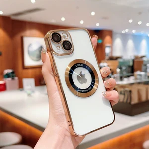 iPhone 13 Kılıf Magsafe Şarj Özellikli Lens ve Toz Korumalı Şık Logo Tasarımlı Sert Ince