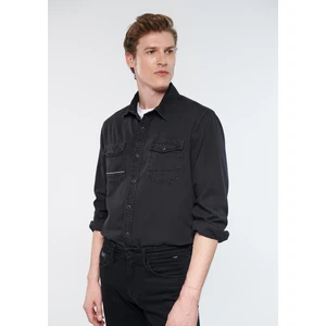 Erkek Rio Mavi Pro Antrasit Denim Gömlek 0295732905