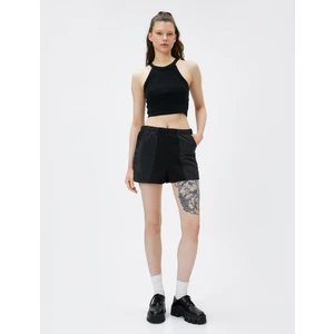 Mini Şort Beli Lastikli Cep Detaylı