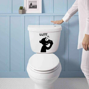 Üfff-Tiksinen Figür Silüeti Klozet Dekoratif Duvar Sticker, Çıkartma