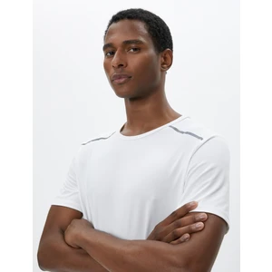 Spor Tişört Şerit Reflektörlü Bisiklet Yaka Kısa Kollu