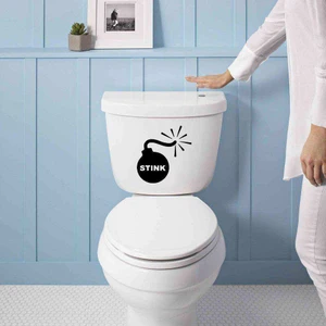 Stink Yazılı Bomba Sembolü Silüeti Dekoratif Wc Klozet Sticker, Çıkartma, Etiket