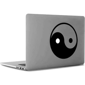 Yin Yang Logolu Apple Mac Book Laptop Sticker, Etiket, Çıkartma
