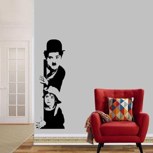 Charlie Chaplin-The Kid (Jackie Coogan) Film Karakterleri Dekoratif Duvar Sticker, Çıkartma, Etiket