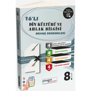 Zeka Küpü Yayınları Pisagor 16'lı Din K.ve A.bilgisi Branş Denemeleri