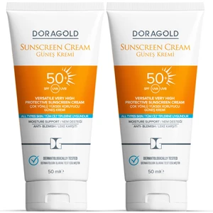 50 Spf Leke Karşıtı, Nem Desteği Çok Yönlü Güneş Kremi Tüm Cilt Tipleri 50 ml 2'li Set