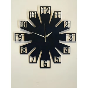 Ümra Lazer Ahşap Dekoratif Hasır Detaylı Duvar Saati 40X40 cm Sessiz Akar Mekanizma