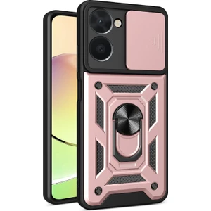 Realme C33 4g Sürgülü Kamera Tasarım Telefon Kılıfı Pc + Tpu Kickstand Koruyucu Kapak (Yurt Dışından)