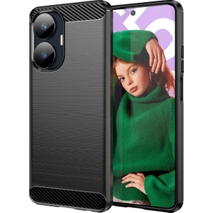 Realme C55 Karbon Fiber Doku Tpu Kılıfı, Fırçalanmış Çizelge Önleyici Telefon Kapağı (Yurt Dışından)