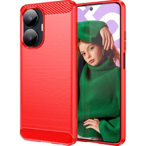 Realme C55 Karbon Fiber Doku Tpu Kılıfı, Fırçalanmış Çizelge Önleyici Telefon Kapağı (Yurt Dışından)