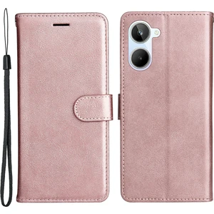 Realme 10 4g Cüzdan Telefon Kılıfı, Strap ile Düz Renk Stand Deri Telefon Kapağı (Yurt Dışından)