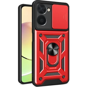 Realme C33 4g Sürgülü Kamera Tasarım Telefon Kılıfı Pc + Tpu Kickstand Koruyucu Kapak (Yurt Dışından)