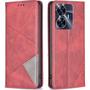 Realme C55 Pu Deri Kart Tutucu Telefon Kabuğu Desresi Desen Cep Telefonu Stand Kılıfı (Yurt Dışından)