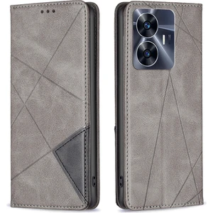 Realme C55 Pu Deri Kart Tutucu Telefon Kabuğu Desresi Desen Cep Telefonu Stand Kılıfı (Yurt Dışından)