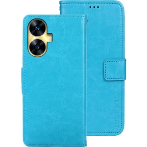 Realme C55 Dalgalı Anti-Drop Cüzdan Kapak Stand Telefon Kılıfı Çılgın At Dokusu Pu Deri Kabuk (Yurt Dışından)