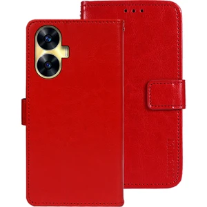Realme C55 Dalgalı Anti-Drop Cüzdan Kapak Stand Telefon Kılıfı Çılgın At Dokusu Pu Deri Kabuk (Yurt Dışından)