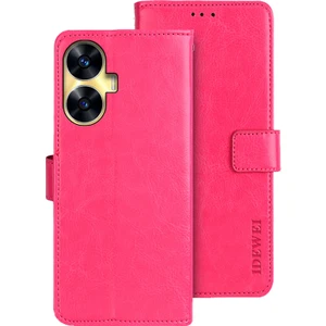Realme C55 Dalgalı Anti-Drop Cüzdan Kapak Stand Telefon Kılıfı Çılgın At Dokusu Pu Deri Kabuk (Yurt Dışından)