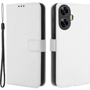 Realme C55 Pu Deri Cüzdan Kılıf Stand Elmas Doku Manyetik Kapanma Şok Geçirmez Flip Kapak (Yurt Dışından)