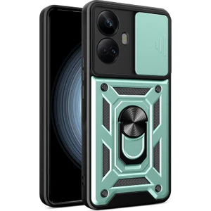 Realme 10 Pro Plus 5g Kickstand Telefon Tutucusu Sürgülü Kamera Kapağı Pc + Tpu Telefon Kılıfı (Yurt Dışından)