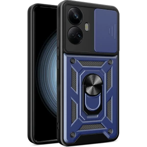 Realme 10 Pro Plus 5g Kickstand Telefon Tutucusu Sürgülü Kamera Kapağı Pc + Tpu Telefon Kılıfı (Yurt Dışından)