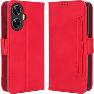 Realme C55 Telefon Deri Kılıfı Çoklu Kart Yuvası Stand Telefon Koruyucu Kapak (Yurt Dışından)