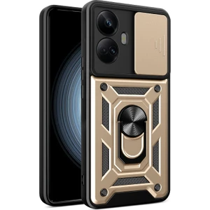 Realme 10 Pro Plus 5g Kickstand Telefon Tutucusu Sürgülü Kamera Kapağı Pc + Tpu Telefon Kılıfı (Yurt Dışından)