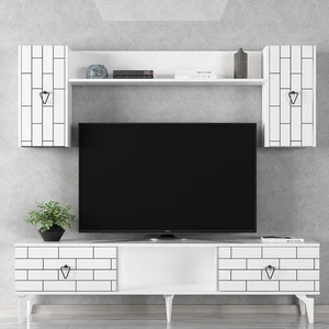 Demonte Dekor 4 Kapaklı, 2 Raflı Varna Tv Ünitesi Takım Beyaz-Beyaz