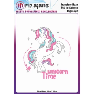 Ütü ile Yapışan Tekstil Dtf Transfer Baskı Unicorn