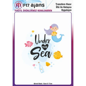 Ütü ile Yapışan Tekstil Dtf Transfer Baskı Under The Sea