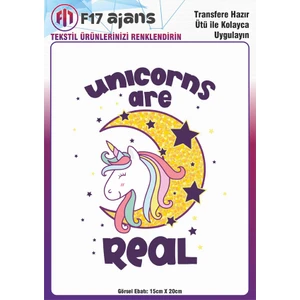 Ütü ile Yapışan Tekstil Dtf Transfer Baskı Unicorn