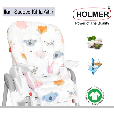 Holmer Leke Tutmaz Organik Mama Sandalyesi Minderi & Kılıfı