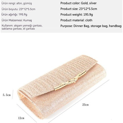 Moda Pileli Kadın Messenger Çanta Parti Omuz Çantası (Yurt Dışından) fiyatları