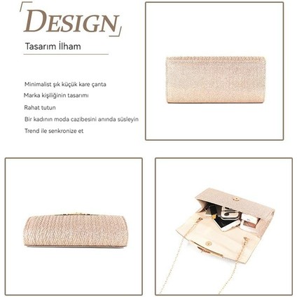 Moda Pileli Kadın Messenger Çanta Parti Omuz Çantası (Yurt Dışından) modelleri