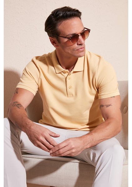 % 100 Pamuk Düğmeli Polo T Shirt Erkek Polo 5902127