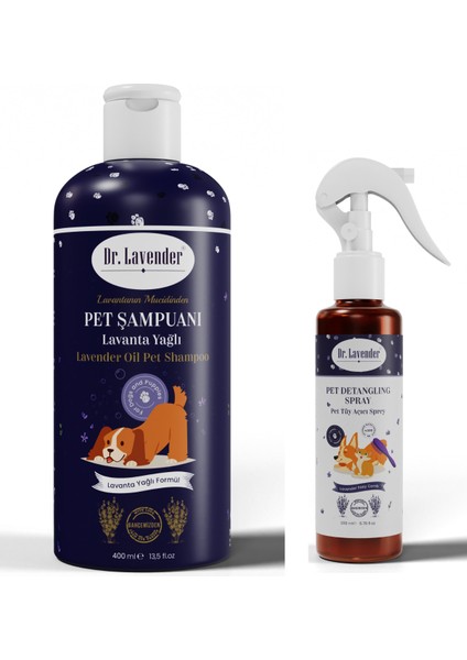 Lavanta Yağlı Köpek Şampuanı & Pet Tüy Açıcı Topaklanma ve Dökülme Önleyici Bakım Spreyi fiyatları