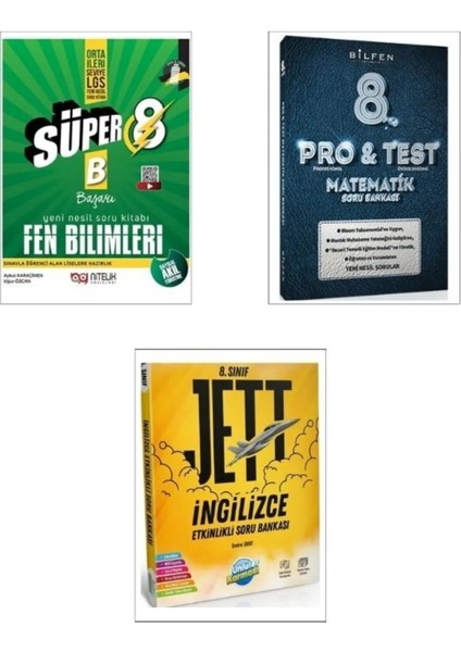 8. Sınıf Yeni Süper Fen Soru + Bilfen LGS Pro Test Matematik + Ünlüler Karması