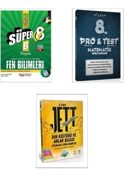 8. Sınıf Yeni Süper Fen Soru + Bilfen LGS Pro Test Matematik + Ünlüler Karması