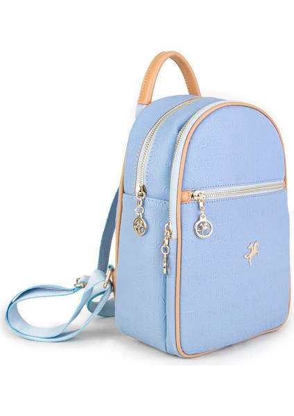 Kadın Sırt Çantası Mavi Camel Gofraj modelleri