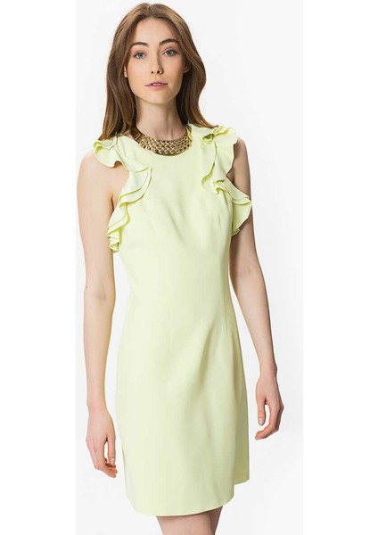 Fırfır Detaylı Nişan Elbisesi Sarı Y1711194_009 fırsatları