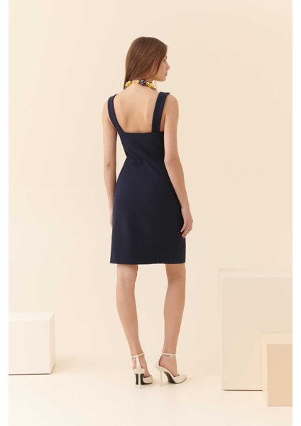 Fermuarlı Mini Boy Davet Elbisesi Lacivert Y2311062_015 fiyatları