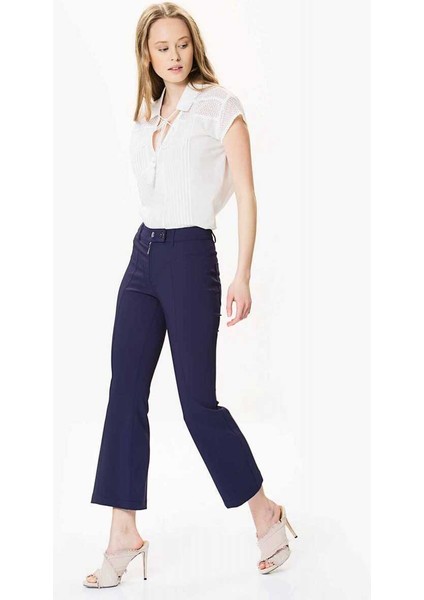 Bol Paçalı Kadın Pantolon Lacivert Y9912024_015