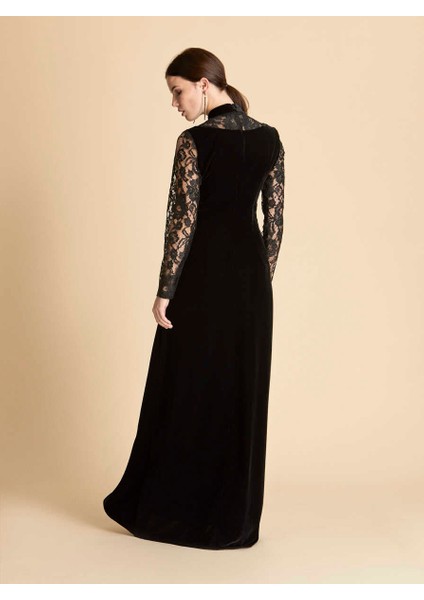 Dantel Detaylı Nişan Elbisesi Siyah K1911327_001 fırsatları