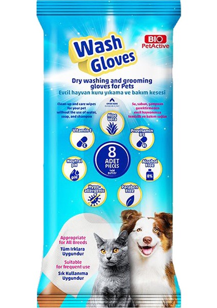 Wash Gloves Islak Banyo Kesesi 8’li