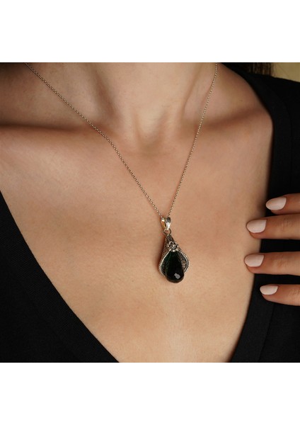 Telkari Işlemeli Zambak Model Zirkon Taşlı Gümüş Kadın Kolye fiyatları