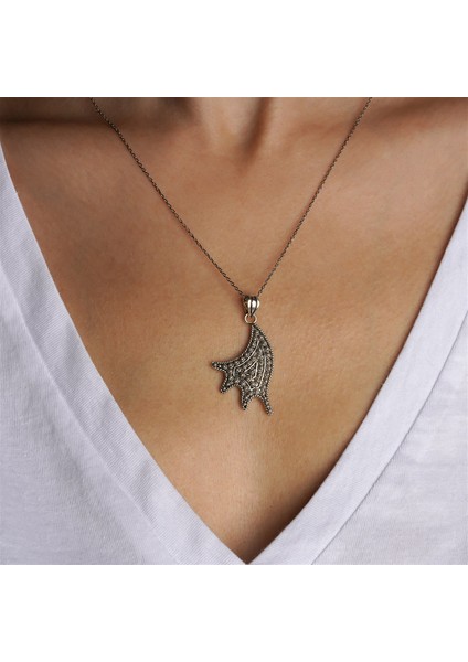 Telkari Işlemeli Serpme Gümüş Kadın Kolye