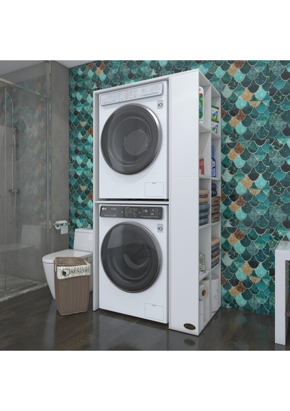 Kenzlife çamaşır-kurutma makinesi dolabı bolodenkamdf byz 180*090*60 % 100 mdf full mdf banyo kapaksız arkalıksız