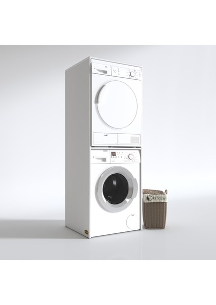 Kenzlife çamaşır-kurutma makinesi dolabı evgeniyamdf byz 180*70*60 % 100 mdf full mdf banyo çift katlı kapaksız arkalıksız