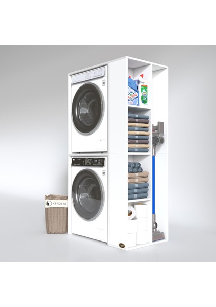 Kenzlife çamaşır-kurutma makinesi dolabı demyanmdf byz 180*090*60 % 100 mdf full mdf banyo kapaksız arkalıksız