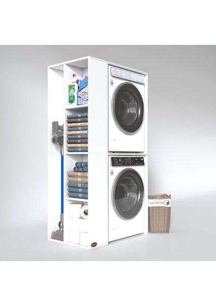 Kenzlife çamaşır-kurutma makinesi dolabı demyanmdf sol byz 180*090*60 % 100 mdf full mdf banyo kapaksız arkalıksız